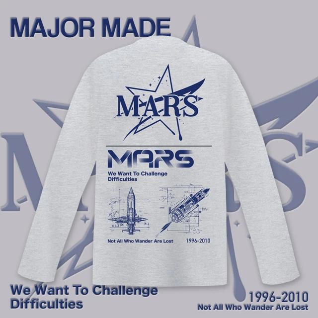 MAJOR MADEMAJOR MADE 火箭MARS厚膠長TEE(長袖上衣/T-shirt/圖案T恤)