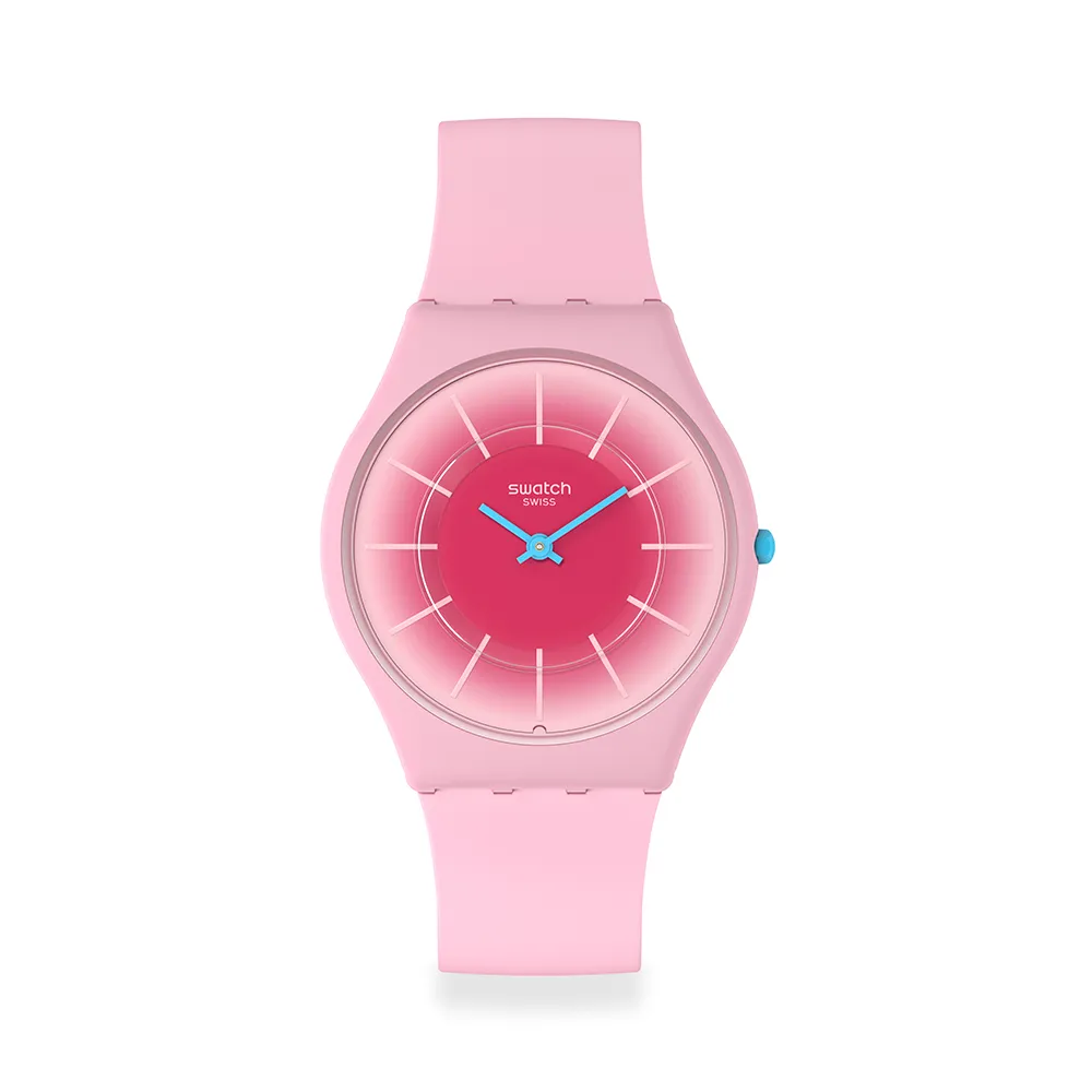 【SWATCH】SKIN超薄系列手錶 RADIANTLY PINK 男錶 女錶 手錶 瑞士錶 錶(34mm)