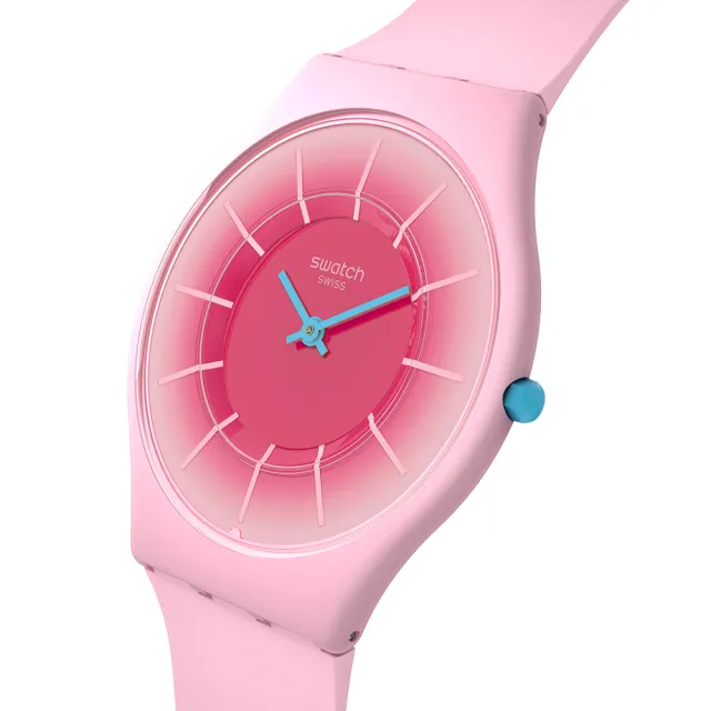【SWATCH】RADIANTLY PINK 超薄手錶/男錶/女錶/瑞士製造 SS08P110(34mm)