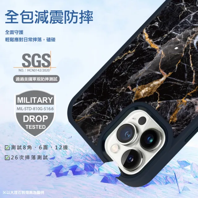 【apbs】iPhone 15 14系列 軍規防摔鋁合金鏡頭框立架手機殼(繪花)