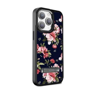 【apbs】iPhone 15 14系列 軍規防摔鋁合金鏡頭框立架手機殼(粉玫瑰)