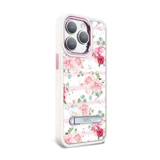 【apbs】iPhone 15 14系列 軍規防摔鋁合金鏡頭框立架手機殼(浪漫時刻)