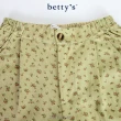 【betty’s 貝蒂思】玫瑰印花剪裁拼接休閒褲(卡其)