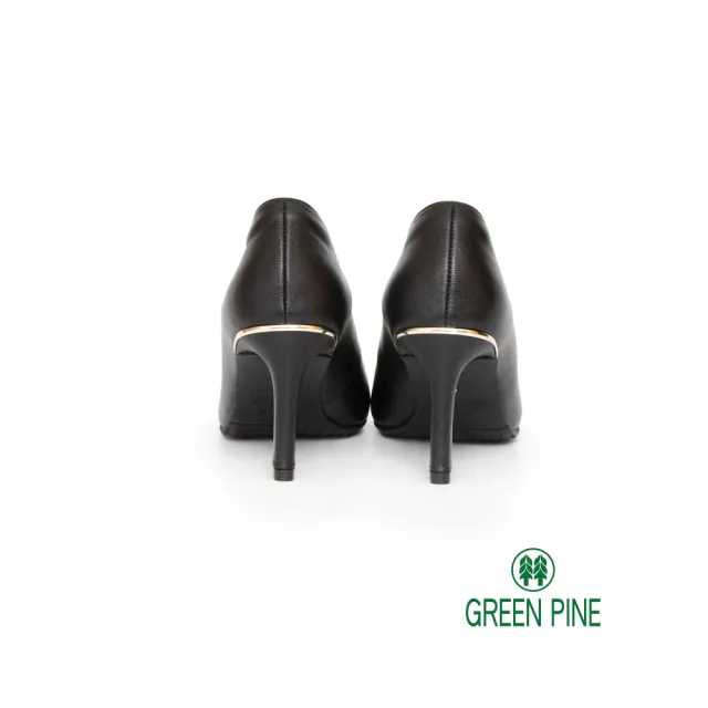 【GREEN PINE】經典尖頭素面剪裁極細高跟鞋黑色(00902982)