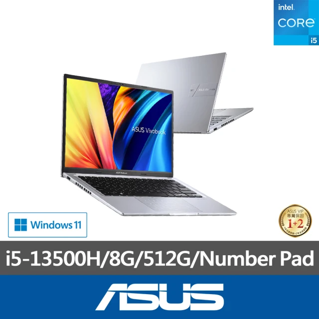 【ASUS】微軟M365一年組★14吋i5輕薄筆電(Vivobook X1405VA/i5-13500H/8G/512G SSD/W11)
