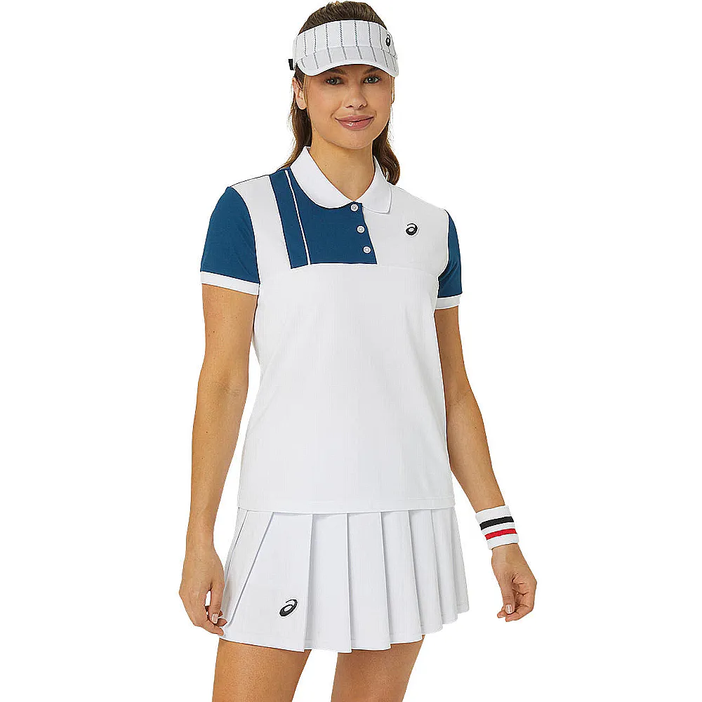 【asics 亞瑟士】女 POLO 衫 女款  網球上衣(2042A295-100)