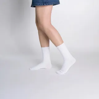 【WARX】薄款素色高筒襪-純粹白(除臭襪/機能襪/足弓防護)