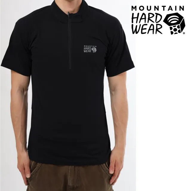 【Mountain Hardwear】Estero Short Sleeve Zip T 彈性快乾短袖拉鍊排汗衣 男款 黑色 #OE1249