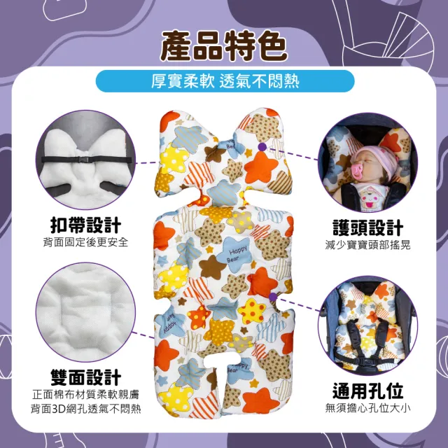 【OhBabyLuxury】透氣兩用款推車坐墊(推車配件/推車坐墊/提籃/嬰兒車/推車透氣墊/厚款坐墊)