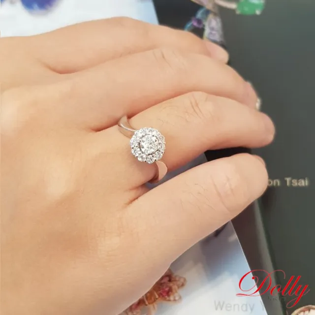 【DOLLY】0.30克拉 求婚戒14K金完美車工鑽石戒指(077)