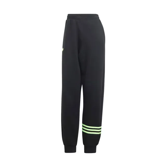 【adidas 愛迪達】NEUCL Swtpant 女 長褲 休閒 三葉草 太空棉 舒適 穿搭 雙側口袋 黑綠(IU2501)