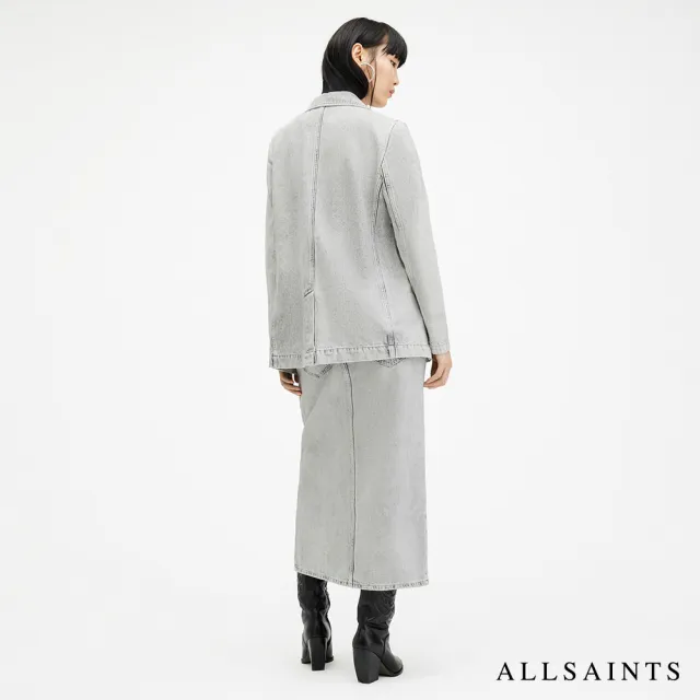 【ALLSAINTS】HONOR 復古抽鬚牛仔長裙(常規版型)