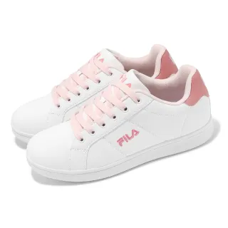 【FILA】休閒鞋 Inheritance 女鞋 白 粉 低筒 皮革 小白鞋 斐樂(5C323Y155)
