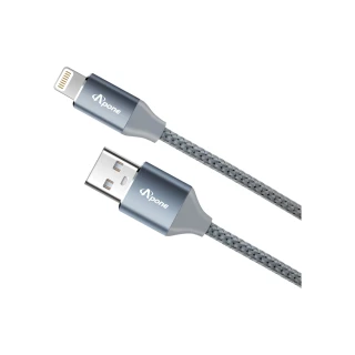 【Apone】USB A to Lightning 傳輸充電線-2M 太空灰(車麗屋)