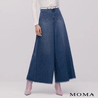 【MOMA】率性牛仔雙口袋大寬褲(藍色)