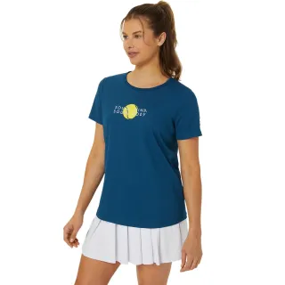 【asics 亞瑟士】女 短袖上衣 女款  網球上衣(2042A297-412)