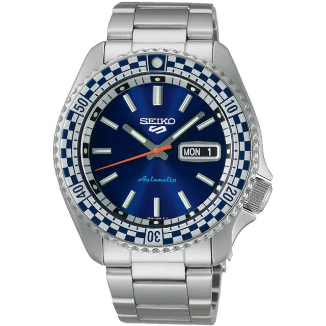 【SEIKO 精工】SKX 賽車旗幟 復刻機械錶(4R36-15Z0B / SRPK65K1)