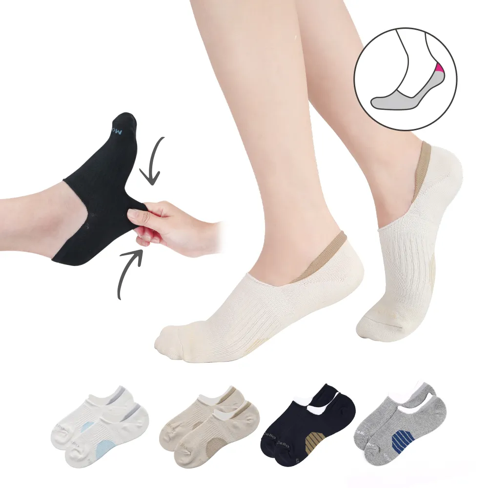 【MarCella 瑪榭】8雙組-MIT足弓加強透氣隱形襪(棉襪/運動襪/機能襪/止滑)