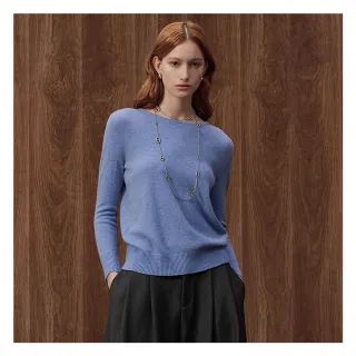 【EPISODE】簡約舒適柔軟圓領羊毛針織衫135512（藍）