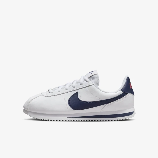 NIKE 耐吉 Cortez Basic SL GS 大童 休閒鞋 經典 復古 阿甘鞋 白 深藍(904764-106)