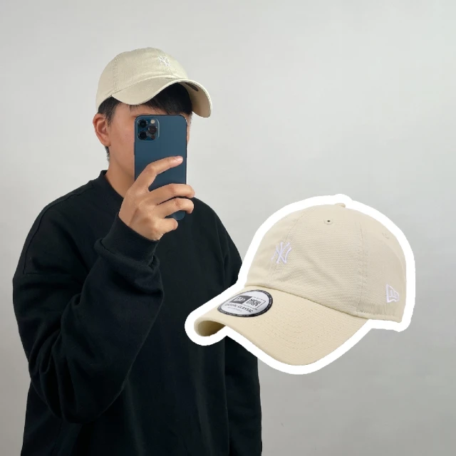 NEW ERA 棒球帽 Casual Classic MLB 米白 可調式帽圍 紐約洋基 NYY 刺繡 老帽 帽子(NE14147986)