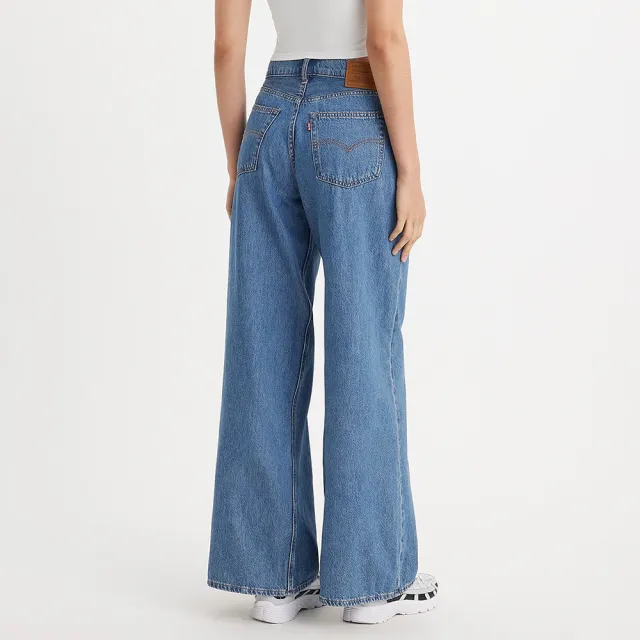 【LEVIS 官方旗艦】女款 Baggy Dad中腰牛仔寬褲 / 寬管打摺  熱賣單品 A7455-0001