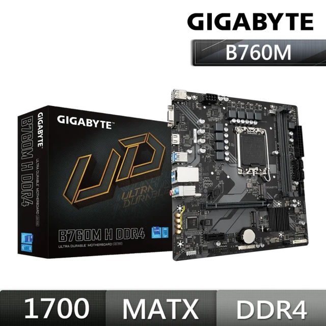 GIGABYTE 技嘉GIGABYTE 技嘉 B760M H DDR4 主機板+KIOXIA Exceria G2 1TB M.2 SSD(M+S 組合包)