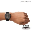 【EMPORIO ARMANI 官方直營】Mario 沉穩實搭計時手錶 多色混和材質錶帶 43MM AR11410