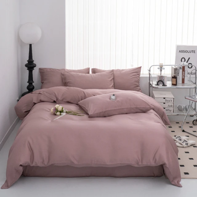 LASOL 睡眠屋LASOL 睡眠屋 360織_60支100%天絲_莫蘭迪系列兩用被床包枕套組-加大(乾燥玫瑰)