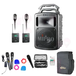 【MIPRO】MA-708 配2領夾式麥克風(豪華型手提式無線擴音機/藍芽最新版/遠距教學)