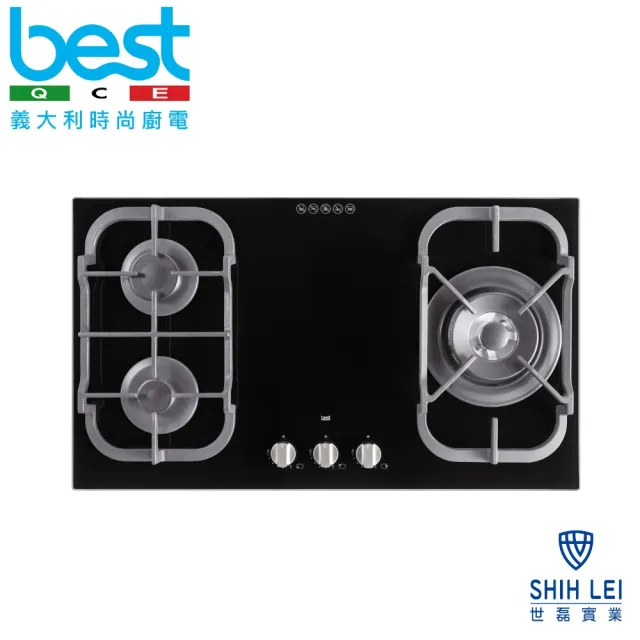 【BEST 貝斯特】黑玻三口高效能瓦斯爐(GH7055-R)
