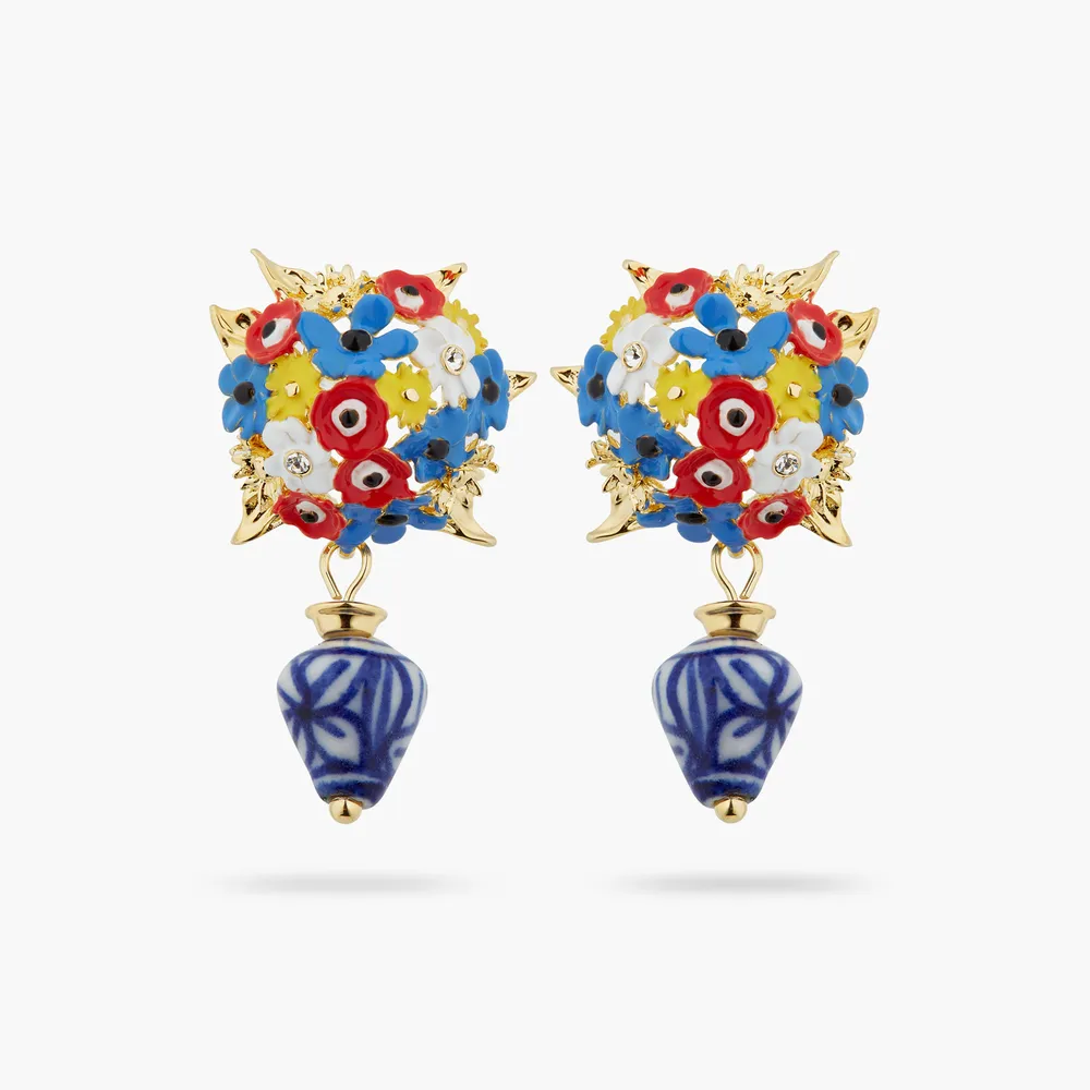 【Les Nereides】詩人之花-花束與陶瓷珠耳環