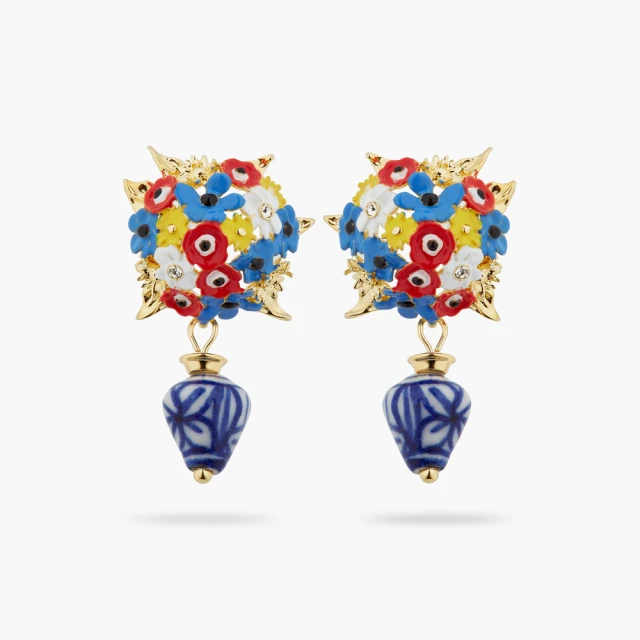【Les Nereides】詩人之花-花束與陶瓷珠耳環
