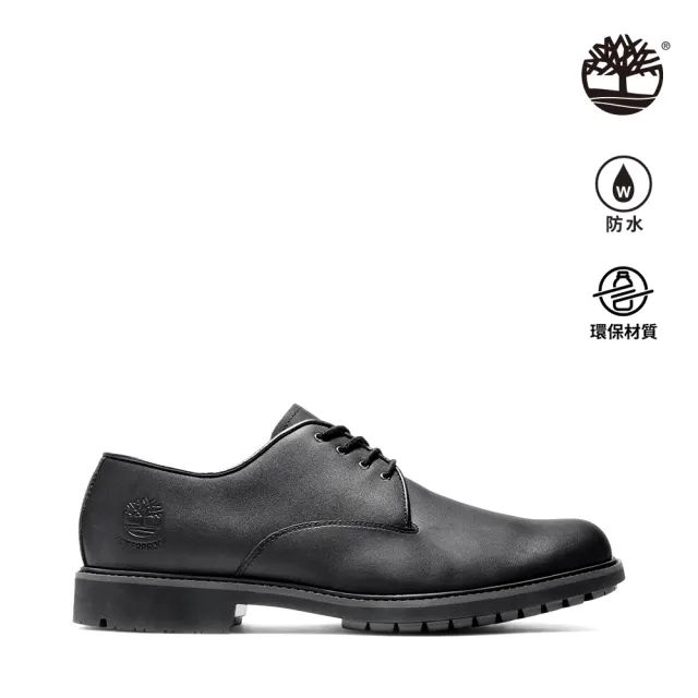 【Timberland】男款黑色防水皮革休閒鞋(5549R001)