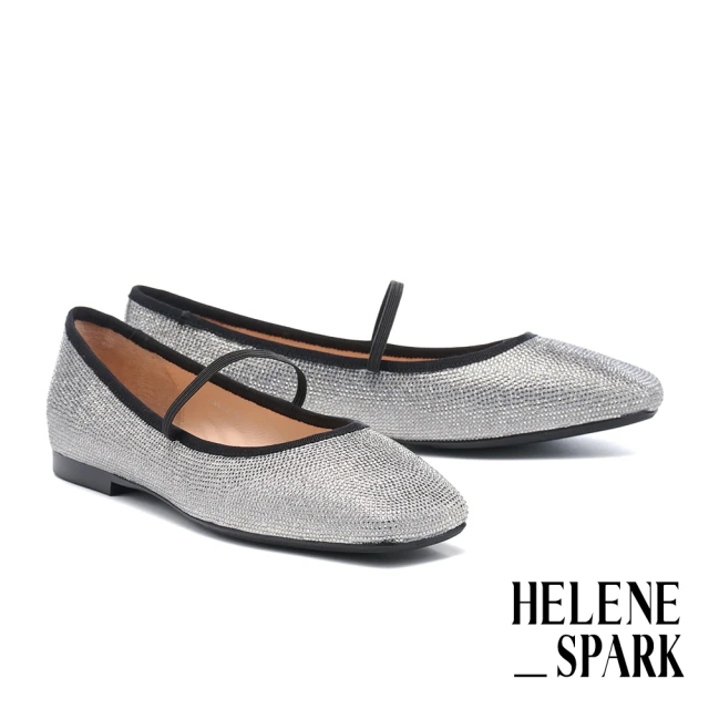 HELENE_SPARK 簡約率性純色全真皮綁帶厚底休閒鞋(