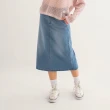 【Arnold Palmer 雨傘】女裝-涼感單寧A字牛仔半身裙(淺藍色)