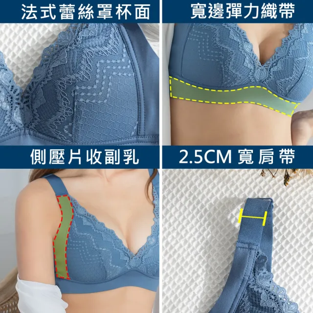 【Daima 黛瑪】無鋼圈內衣M-XXXL/凍齡輕盈無痕內衣/透氣/集中包覆大罩杯/機能防副乳/ABCDE罩(灰色)