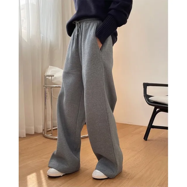 【巴黎精品】現貨+預購 休閒褲闊褲長褲(韓版時髦寬鬆高腰女褲子2色a1ea8)