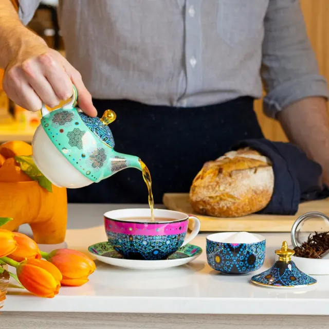 【T2 Tea】T2魔幻摩洛哥系列_單人杯壺套組_水藍色(T2 Moroccan Tealeidoscope_Tea For One_Aqua)