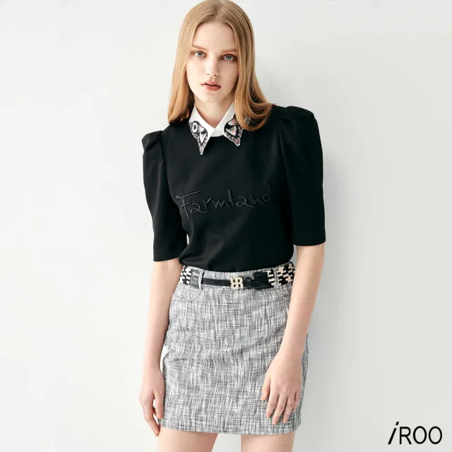 【iROO】花紗口袋短裙