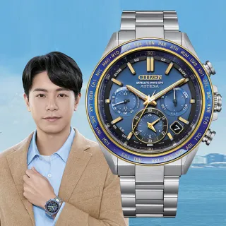 【CITIZEN 星辰】GENTS系列 海王星 廣告款 韋禮安配戴款 GPS 鈦金屬 萬年曆腕錶(CC4054-68L)