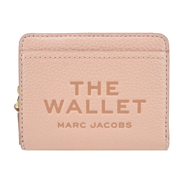 MARC JACOBS 馬克賈伯 THE LEATHER 荔枝紋對開拉鍊短夾(玫瑰粉)