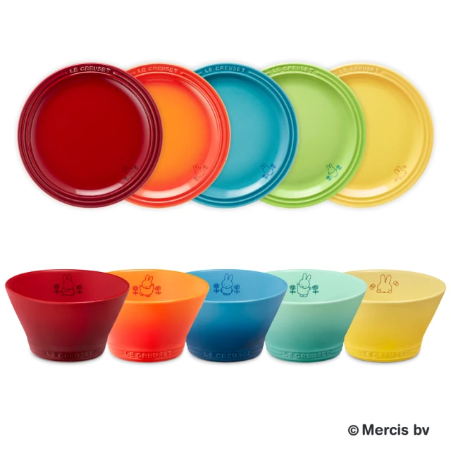 Le CreusetLe Creuset 米飛兔系列 瓷器餐盤湯碗組 5色選1(紅/橘/藍/綠/黃)