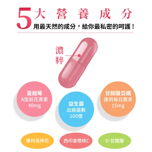 【UDR】UDR專利濃粹蔓越莓+鐵+私密益生菌 x3袋(30顆/袋)
