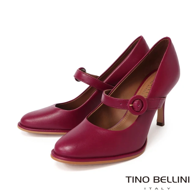 TINO BELLINI 貝里尼 巴西進口素面瑪莉珍高跟鞋FWEV016(桃紅)