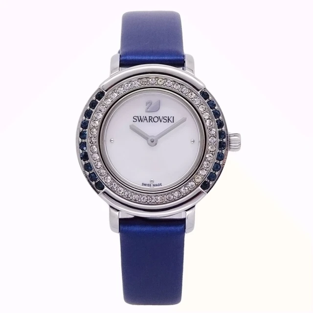 SWAROVSKI 施華洛世奇 施華洛世奇SWAROVSKI 水晶女孩的純真時尚優質秀麗腕錶-藍+銀-5243722