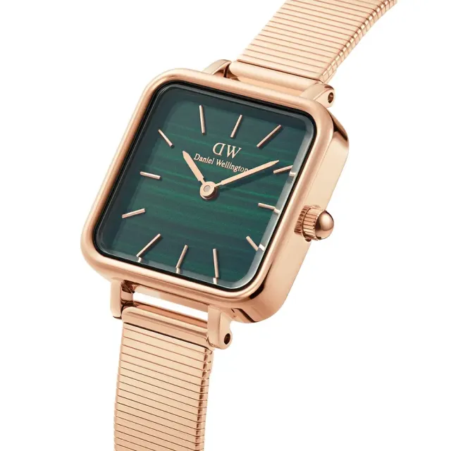 【Daniel Wellington】Quadro Studio系列 22X22mm 復古鋼琴錶鍊方型腕錶 石英錶(DW00100520)