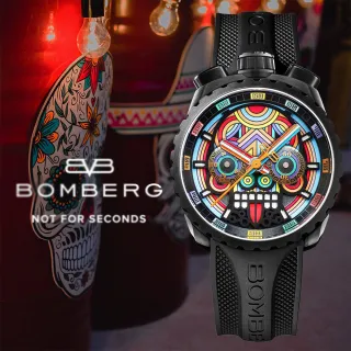 【BOMBERG】炸彈錶 Bolt-68 瑪雅骷髏計時手錶-45mm 新年禮物(BS45CHPBA.MAYA-1.3)