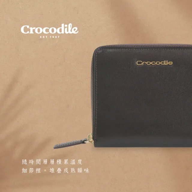 【Crocodile】短夾 10卡 壓釦零錢 Naturale 4系列-0103-10602-鱷魚皮件-原廠公司貨(男生皮夾 錢包推薦)