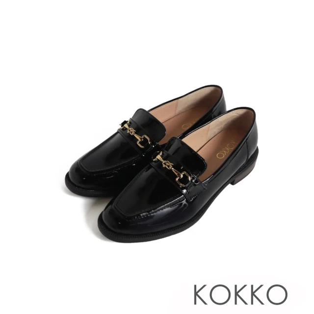 KOKKO 集團 復古優雅小方頭雙繫帶粗跟瑪莉珍鞋(駝色) 